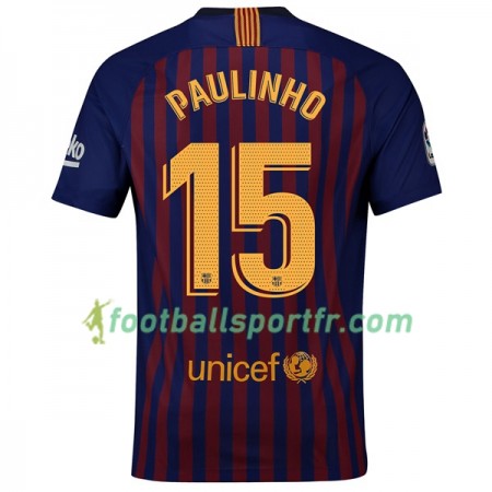 Tenue Barcelone Paulinho 15 Domicile 2018-2019 Maillot de Foot